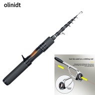 OLINIXT Telescopic Fishing Rod, Solid Tip Carbon Handle Lure Rod, Telescopic Ultralight 1.5m Length 