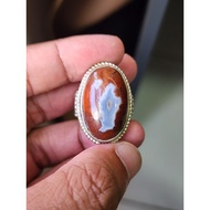Agate Motif Moss Agate Ring