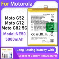 100% New 5000mAh NE50 Battery For Motorola Moto G52/Moto G72/G82 5G Replacement Bateria+Free Tools