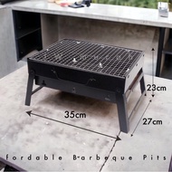 Portable Fold Barbeque Grill Pits/Dapur Rack Besi BBQ