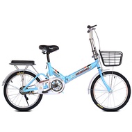 Foldable Bicycle Women's Adult Ultra-Light Portable 20-Inch 22-Inch Solid Tire Men's Bicycle Shock Absorption Cycling