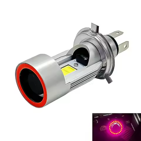 H4 HS1 BA20D Blue/Red Angel Eye 30W with Fans LED Motorcycle Headlight Scooter Motorbike Headlamp Li