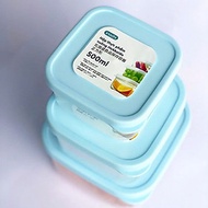 Bộ 3 hộp thực phẩm vuông Hokkaido 500-1000-2000ml ( Tặng kèm Sticker) - INOCHI - chất lượng tiêu chu