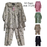 COD / Zahira setelan tunik rayon anak perempuan 4-12th / set tunik dan celana anak cewe remaja / ste