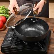 Hammer Pattern Small Wok Iron Pan One Person Food Small Pan Authentic Zhangqiu Wok Thickened High Te
