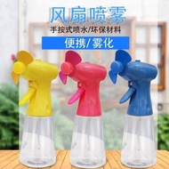 Handheld Fan Fine Mist Water Batteries Powered Fan Water Spray Fan With Plastic Spray Water Bottle M