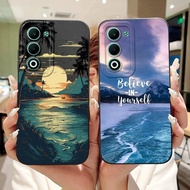 For OPPO A5 CPH2727 New Fashion Dusk Beach Painting Casing Oppo A5 5G CPH2735 Lens Protective Soft S