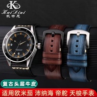 Vintage Cowhide Watch Strap Suitable for Omega Panerai Tissot Strap Genuine Leather 20 22MM Male