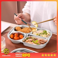 WIMPY Stainless Steel Dinner Plate Tray Fast Food 4 Grid - W-005 Original 99 Square