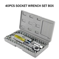 40pcs wrench spanner socket box tool box