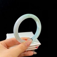 翡翠手鐲细糯晴底飘花平安镯