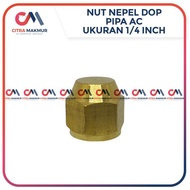 GZ12... Thick Nipple Nut 1/4 1/4" Inch Brass Copper Pipe Cap AC Pipe