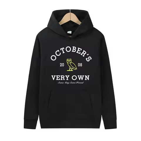 October's Fashion Printed Hoodie for Women, Men's Loose and Trendy Pullover, Street Casual Harajuku 