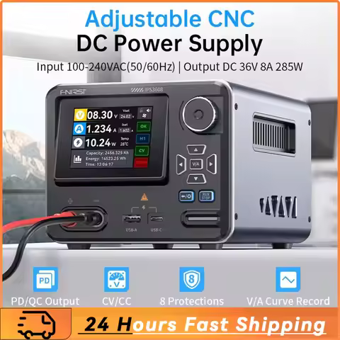 FNIRSI IPS3608 Adjustable DC Power Supply 36V 8A 285W Lab Bench Power Supply Voltage and Current Reg
