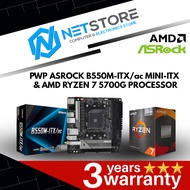 PWP ASROCK B550M-ITX/ac Mini-ITX & AMD RYZEN 7 5700G PROCESSOR
