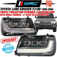 Toyota Land Cruiser FJ100 LC100 1998 - 2002 Triple Projector Dynamic Led Headlamp With Signal Runnin