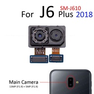 ด้านหน้าเซลฟี่ด้านหลังขนาดใหญ่โมดูลกล้องหลักหลังขนาดเล็กสายเคเบิ้ลยืดหยุ่นสำหรับ Samsung Galaxy J2 Pro J4 J6บวก J8 2018ชิ้นส่วน