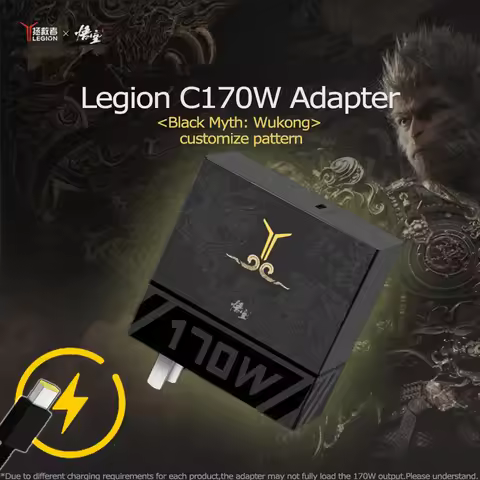 Lenovo Original GaN Adapter C170W Black Myth: Wukong customized For Legion 170W with C to Slim squar