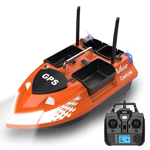 V802 RC Bait Boat 160 Fishing Points 500m Dual Antenna 4 Hopper Load 3KG Automatic Cruise Return Rea