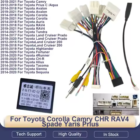 Canbus RZ-FT02 For Toyota Corolla Camry CHR RAV4 Spade Yaris Prius With Wiring Harness Power Cable A