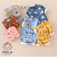 LITTLE EL Jumpsuit Katun Bulu Halus Jumper Baby Newborn Unisex Usia 0 - 12 Bulan Motif Lucu Katun 10