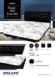SET Kasur Single Bed Emerald BIGLAND Spring Bed 120/160/180 Springbed