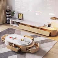Carpenter - 現代輕奢電視櫃茶幾組合岩板枱面客廳可伸縮帶儲物地櫃W180CM（單個電視櫃）