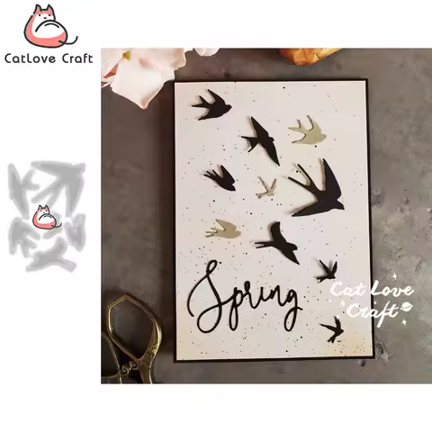 Catlove Swallow Animal Metal Cutting Dies Scrapbooking Mold Stencil Die Cuts Card Making DIY Craft E