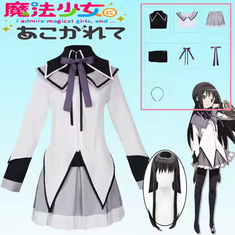 Anime Magic Akemi Homura Cosplay Costume Girls Fighting Homura Akemi Uniform Dress Stockings Outfits