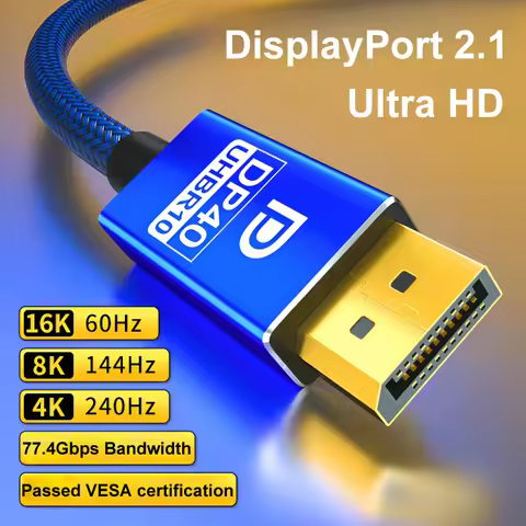 16K Displayport DP2.1 Cable Display Port 2.1 Computer Monitor cable 77.4Gbps Bandwidth 16K@60Hz 8K 4