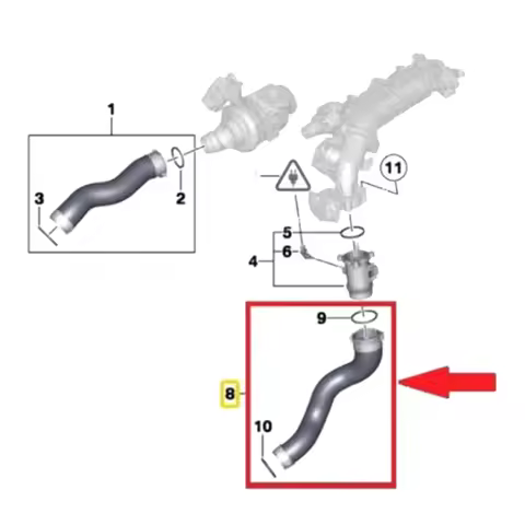 Superior-Turbocharger Hose Intercooler Air Intake Inflatable Tube For Bmw F10 F11 F07 518D 520D 525D