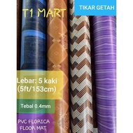 5ft 0.4mm Tikar Getah PVC Brand Florica Buatan Malaysia (5ft 0.4mm PVC Florica Floor Mat Made in Malaysia)