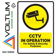 PDPA CCTV Camera In Operation Sign PET Label Sticker A8 74mm x 52mm No Logo Voltlim SKU 7095DA8