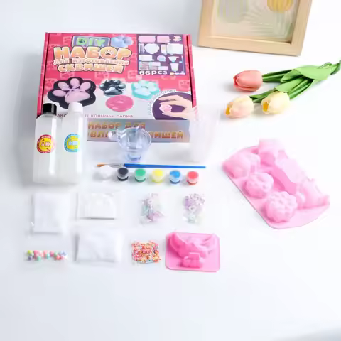 DIY Taba Squishy Kit Set Liquid Gel, Silicone Squishy Making Kit Perfect Kawaii Taba Squishy Cat Cla