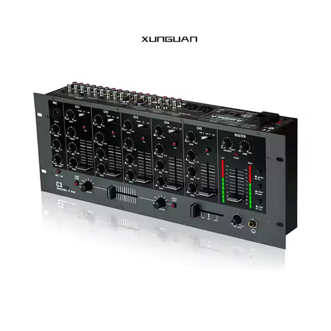 C3 Factory Price Five-channel USB Rack DJ Mixer Audio Console With Three-band EQ Each Channel