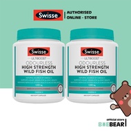 [Bundle of 2] Swisse Odourless High Strength Wild Fish Oil 1500mg 400 Caps | Omega-3 for Heart, Brai