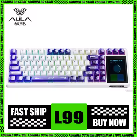 AULA L99 Screen Display Mechanical Keyboard IPS Touch Screen Full Key Hot Swappable 3 Mode Bluetooth