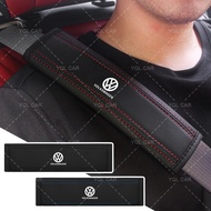 1/2pcs Car Logo Shoulder Pads Leather Seat Belt Cover for VW Volkswagen Jetta MK5 Golf 5 6 7th gener