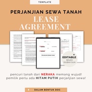 PERJANJIAN SEWAAN TANAH template LEASE AGREEMENT templates sewa tanah pertanian pajakan