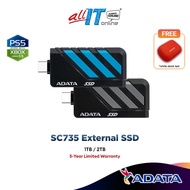 Adata SC735 External SSD Type-C USB 3.2 Gen2x2 Blue / Grey (1TB / 2TB)