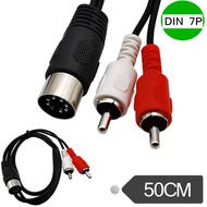 7-Core DIN male to 2RCA Lotus male Old-fashioned Audio Equipment Adapter Cable 7 Pin Din male 0.5m D