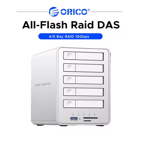 ORICO 4/5 Bay RAID 10Gbps Type-C DAS HDD Docking Station 2.5/3.5" SATA SSD Enclosure Daisy Chain Sto