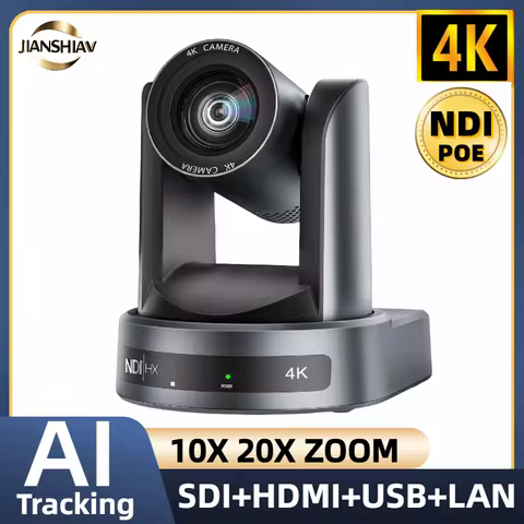 4K/1080P SDI NDI PTZ Camera 10X/20X Optical Zoom, HDMI/USB/POE | IP Live Streaming Camera for Church