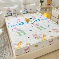 Quilted Bedsheet Cartoon Bunny Dinasour Mattress Protector Non-slip Fitted Sheets Super Single/Queen/King Size