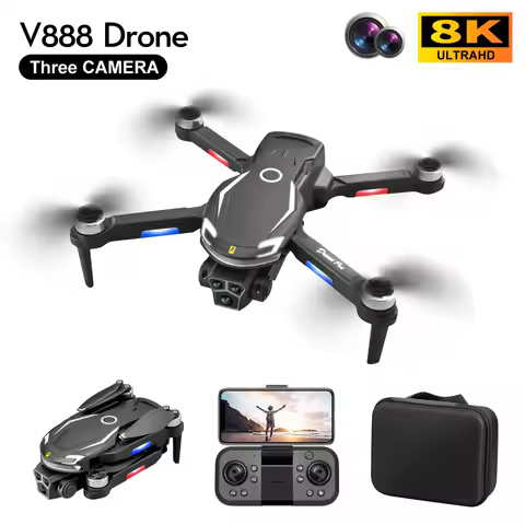 V888 Drone 8K GPS Triple Camera Professional Obstacle Avoidance Optical Flow Positioning Brushless V