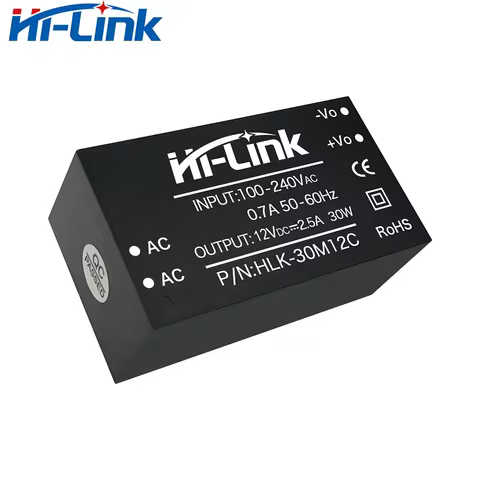 Hi-Link 5V/9V/12V/15V/24V 15W 20W 30W 3A 1660mA 1250mA 1A 625mA 6A 3.3A 2.5A 2A 1250mA 3000Vac 15W 3