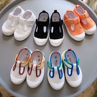 Spring Children Canvas Shoes T-Shape Kindergarten White Shoes Boys Girls Shoes 2-8 Years Old 4.34.3
