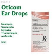 ℗Ear Drops Oticom Otic Drops  Antibacterial, Antifungal for Ear Infection.