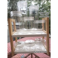 PREMIUM TUBE JAR / TRANSPARENT CAP / CLEAR / CLEAR TUBE JAR WITH CLEAR CAP / TUBE JAR (PET)