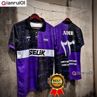 (Qianrui01) Selek Jersey Retro Collar 3D Cartoon Baju High Council Perempuan Japanese Purpl Black Jersey Polo T Shirt Men Big Size Top Baju Retro Kanak Kanak Lelaki Jersey